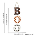 Wooden Halloween BOO hanging sign with pumpkin and bat details for festive door decor - BOO Letter Style