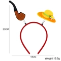Cerchietto rosso per Oktoberfest con mini pipa e cappello di paglia per costumi da festa - Stile Pipa e Cappello
