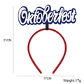 Serre-tête rouge Oktoberfest avec lettrage en feutre bleu et blanc 21 cm - Lettre Oktoberfest Blanche