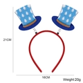 Serre-tête pour l'Oktoberfest avec mini chapeaux de cow-boy à carreaux bleus et blancs - Style Haut-de-forme