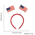 USA Independence Day headband with spring stars and flag design, dimensions shown - Double USA Flag Style
