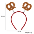 Serre-tête Oktoberfest avec bretzel en feutre marron et bandeau rouge de fête - Style Bretzel
