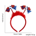 Red USA Independence Day headband with sequins and size dimensions in centimeters - Double USA Heart Feather Style