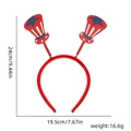 July 4th Independence Day headband with red mini top hats and star stripe pattern - Double Tall Top Hat Style