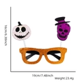 Tabella dettagliata delle taglie per occhiali di Halloween con glitter arancio e scheletri - Stile Teschio di Zucca