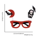 Occhiali per festa di Halloween con montatura glitterata rossa e decorazioni a molla - Stile Lapide Luna Rossa
