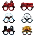 Set de 6 gafas de papel de Halloween con diseños de calabazas y murciélagos para accesorios de fiesta - Gafas de Papel Halloween Estilo A