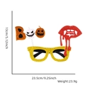Halloween party glasses with yellow glitter frame featuring Boo pumpkin and red lip spring details - BOO Lips Style