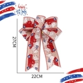 Independence Day bow with red truck and USA flag pattern for party decoration - Large Khaki Truck Bow