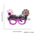Purple Halloween glasses with bloodshot eyeballs, spiders, and skulls for spooky parties - Spider Eyeball Skull Wool Style