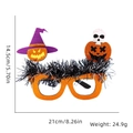 Halloween pumpkin tinsel glasses with orange sequins and wizard hat decoration - Pumpkin Witch Hat Skull Wool Style