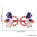 Occhiali festa Indipendenza USA con design gnomo stelle e strisce, montatura da 18,5 cm - Stile Gnomo Bandiera