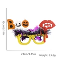 Halloween glitter tinsel glasses with Boo lettering and purple bat decorations - BOO Lips Bat Wool Style