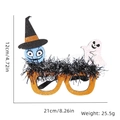 Halloween party glasses with orange glitter frames and blue witch character decor - Witch Ghost Skull Wool Style