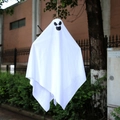 Decorazione di Halloween fantasma bianco appeso con faccia da cartone per esterni - Fantasma Felice