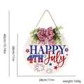 Wooden Independence Day door sign with Happy 4th of July text and American flag bow - Happy Fireworks Style