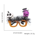Halloween pumpkin and skull tinsel glasses with orange glitter frames and size markers - Pumpkin Skull Head Wool Style