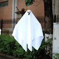 Decorazione a sospensione fantasma bianco di Halloween con faccia urlante per feste paurose - Fantasma Triste
