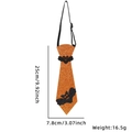 Cravate d'Halloween orange scintillante réglable avec motif de chauve-souris noire - Taille unique / Chauve-Souris Orange