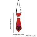 Cravate d'Halloween rouge scintillante pour fêtes avec motifs de crânes et d'araignées - Taille unique / Squelette Toile d'Araignée Rouge