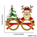 Occhiali natalizi con albero e renna in oro e rosso con misure del prodotto - Stile Albero di Natale e Alce