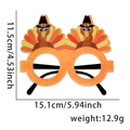 Orange felt Thanksgiving glasses with cartoon turkey design and dimensions of 11.5x15.1cm - One Size / 2 Top Hat Turkeys Style