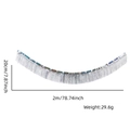 Dimensioni della tenda a frange argento: lunghezza 2m, altezza 20cm, peso 29,6g - Stile Argento Laser / 20CM*200CM