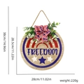 28cm round wooden Freedom sign with red white and blue bow for Independence Day - Freedom Letter Style (With LED)