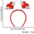 Sparkly red heart wings headband for Valentine's Day party with size 22.7x21.8cm - Large Heart Wings