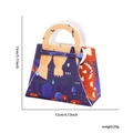 Blue Halloween castle and bat felt gift bag for candy, size 13x12cm, weight 20g - Pumpkin Tombstone Style
