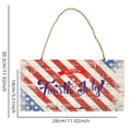Wooden Happy 4th of July hanging sign with flag design and burlap rope, 28x14 cm - HAPPY Fourth of July Vintage Sign E
