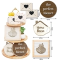 Holiday tiered tray decor set with Home Brew cup and envelope wood signs for home - House Style
