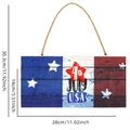 Wooden 4th of July USA heart hanging sign with red, white, and blue stars design - 4th JULY USA Hand Painted Sign F