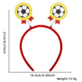 Soccer ball headband with red springs and yellow accents for football fans 21cm size - One Size / Soccer Medal Style