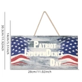 Patriotic wooden Independence Day sign with American flag and size dimensions - PATRIOT Distressed Style Sign G