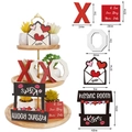 Valentine tiered tray decor set featuring XOXO wood signs and kissing booth plaque - Kissing Booth Theme
