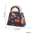 Purple felt Halloween candy bag with pumpkin and ghost print, 13x12cm size detail - Pumpkin Ghost Potion Style