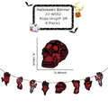 Dettaglio dello striscione di Halloween con teschi insanguinati e impronte spaventose - Stile Teschio Impronta di Mano Insanguinata (23-WS02)