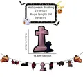 Dimensioni del set di striscioni per Halloween con corda da 3m e 9 pezzi decorativi - Stile Tomba Pipistrello Fantasma (23-WS03)