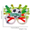 Green felt football party glasses with FOOTBALL text and soccer ball patterns for fans - FOOTBALL Stars