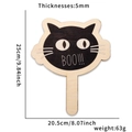 Detail view of owl wooden Halloween prop with dimensions 25cm by 20.5cm and 5mm thickness - Cat / Handheld Sign