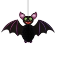 Halloween-Hängedekoration Fledermaus mit schwarzem Wabenpapier und lila Flügeln - Fledermaus Einseitige Wabe