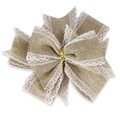 Rustieke handgemaakte strik van jute en wit kant voor DIY-knutselen en decoraties - Kant Jute Strik