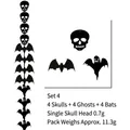 Dettaglio set ghirlanda Halloween con teschio, pipistrello, fantasma e corda da 5m - Stile Misto Pipistrello Teschio Fantasma (Con Ago di Corda)