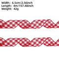 Detailed size specifications for 6.5cm wide red and white gingham Christmas ribbon - 4m Red White Plaid (6.5cm)