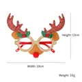 Glittery reindeer antler glasses frame for Christmas party with dimensions and weight - Gold Frame Red Long Antlers