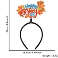 Happy Turkey Day headband with maple leaves and pumpkin decoration, size 25x16.5cm - Lettering Maple Leaf Pumpkin Style