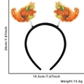 Thanksgiving headband featuring orange cornucopia harvest theme with measurement details - Harvest Season Cornucopia Spring Headband