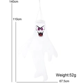 Halloween ghost windsock flag with angry face expression for outdoor decor 110cm - Purple Eyed Scary Ghost Style (HL- 紫眼恐怖幽灵款)