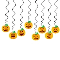 Decorazioni per Halloween con otto ciondoli a spirale a forma di zucca Jack-o-lantern - Spirale Nera + Zucca